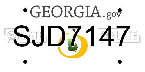 SJD7147 Georgia License Plate