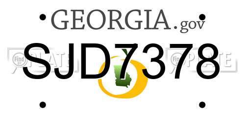 SJD7378 Georgia License Plate