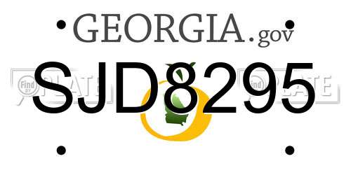 SJD8295 Georgia License Plate
