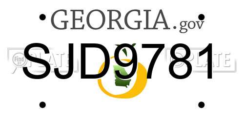 SJD9781 Georgia License Plate