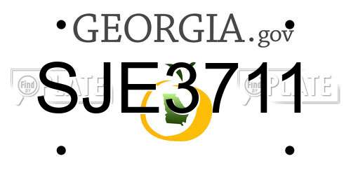 SJE3711 Georgia License Plate