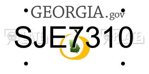 SJE7310 Georgia License Plate