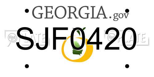 SJF0420 Georgia License Plate