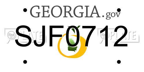 SJF0712 Georgia License Plate