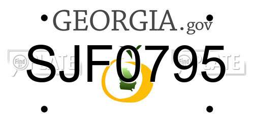 SJF0795 Georgia License Plate