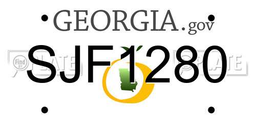SJF1280 Georgia License Plate