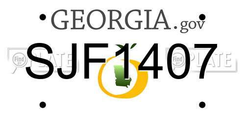 SJF1407 Georgia License Plate