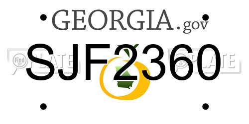 SJF2360 Georgia License Plate