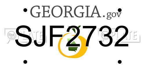 SJF2732 Georgia License Plate