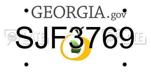 SJF3769 Georgia License Plate