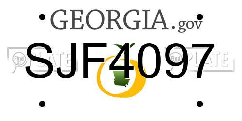SJF4097 Georgia License Plate