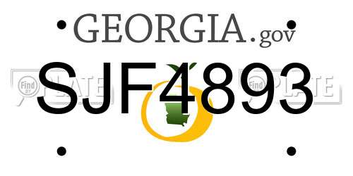 SJF4893 Georgia License Plate
