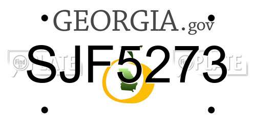 SJF5273 Georgia License Plate