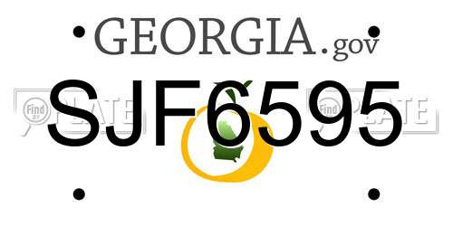 SJF6595 Georgia License Plate