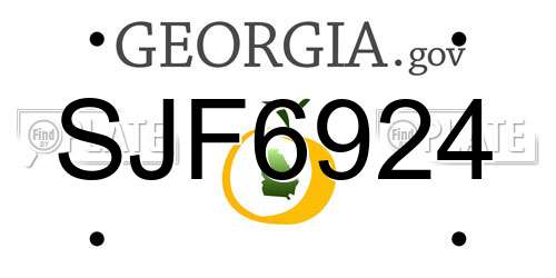 SJF6924 Georgia License Plate