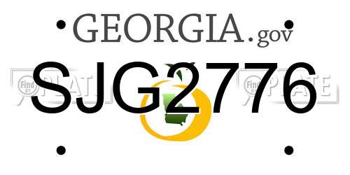 SJG2776 Georgia License Plate