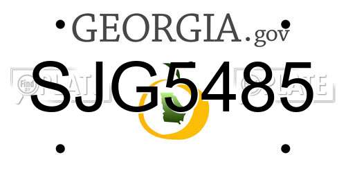 SJG5485 Georgia License Plate