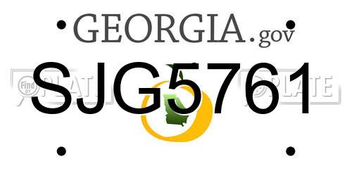 SJG5761 Georgia License Plate