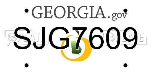 SJG7609 Georgia License Plate