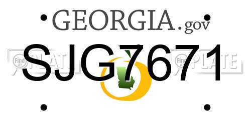 SJG7671 Georgia License Plate