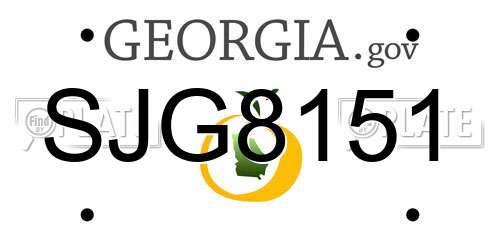 SJG8151 Georgia License Plate