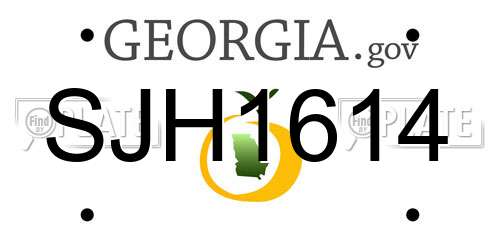 SJH1614 Georgia License Plate