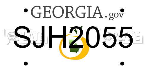 SJH2055 Georgia License Plate