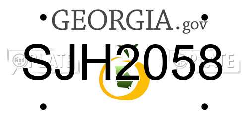 SJH2058 Georgia License Plate