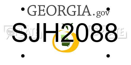 SJH2088 Georgia License Plate