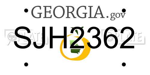 SJH2362 Georgia License Plate