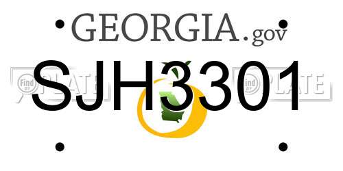 SJH3301 Georgia License Plate