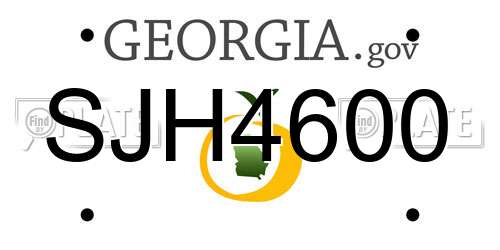 SJH4600 Georgia License Plate