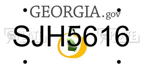 SJH5616 Georgia License Plate