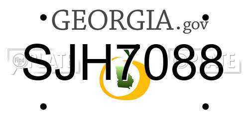 SJH7088 Georgia License Plate