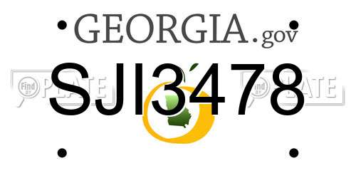 SJI3478 Georgia License Plate