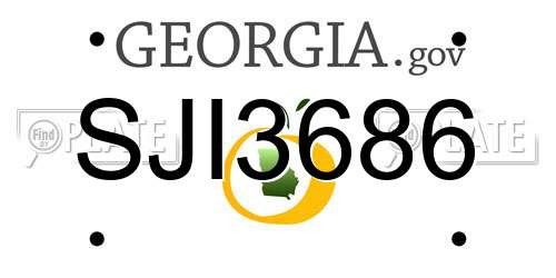 SJI3686 Georgia License Plate