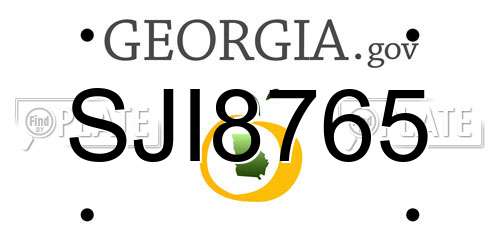 SJI8765 Georgia License Plate