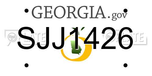 SJJ1426 Georgia License Plate
