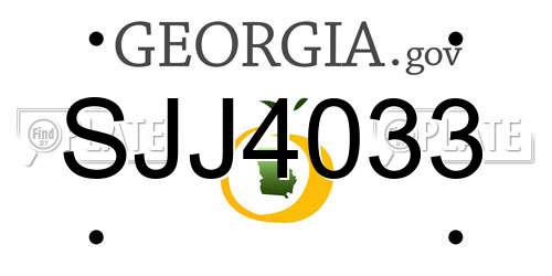 SJJ4033 Georgia License Plate