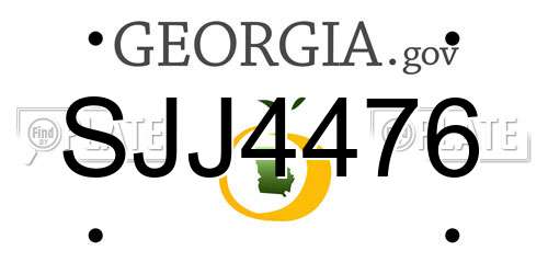 SJJ4476 Georgia License Plate