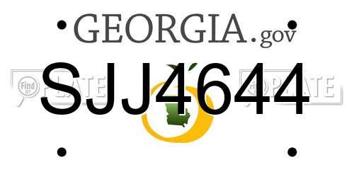 SJJ4644 Georgia License Plate