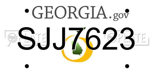 SJJ7623 Georgia License Plate