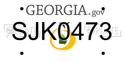 SJK0473 Georgia License Plate