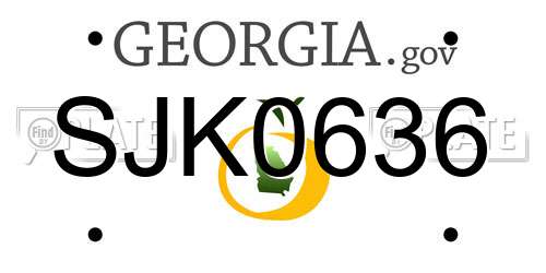 SJK0636 Georgia License Plate
