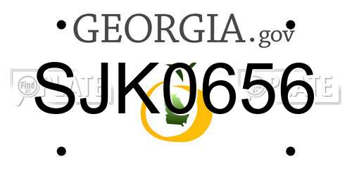 SJK0656 Georgia License Plate