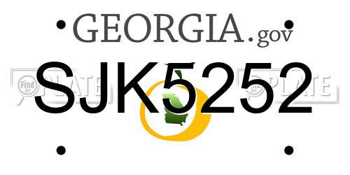 SJK5252 Georgia License Plate