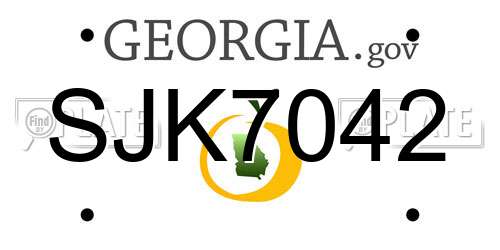SJK7042 Georgia License Plate