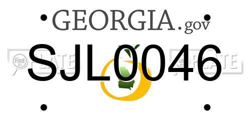 SJL0046 Georgia License Plate
