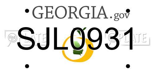 SJL0931 Georgia License Plate
