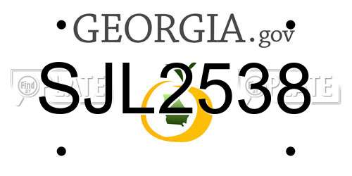 SJL2538 Georgia License Plate